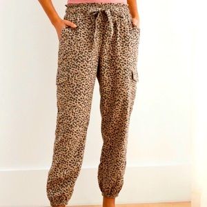 Aerie Cheetah Print Cargo Joggers